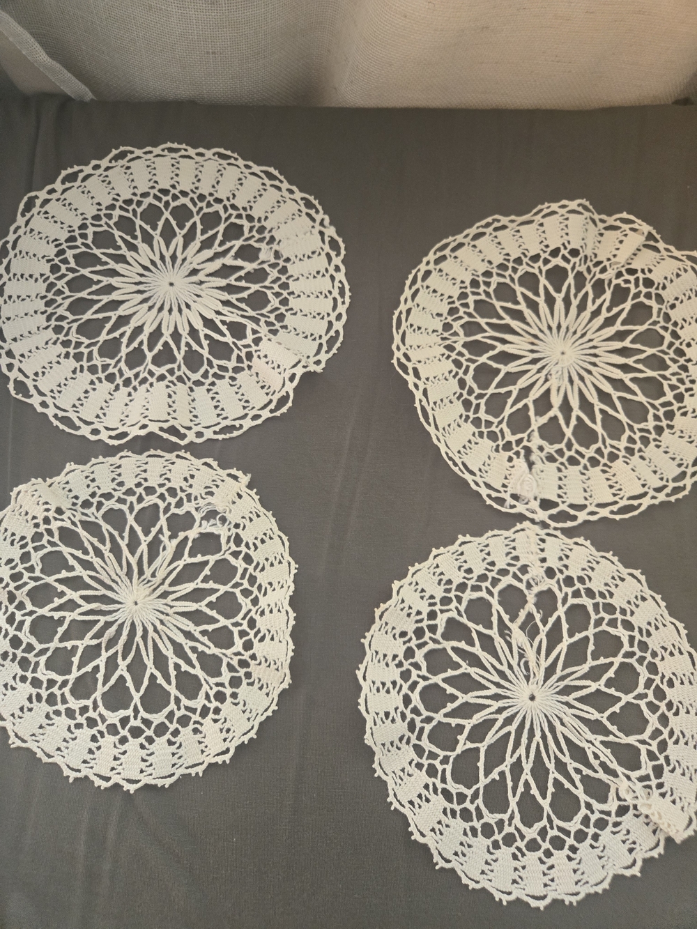 Handmade Crochet Doilies - Cream Decorative Coasters (Set of 4)